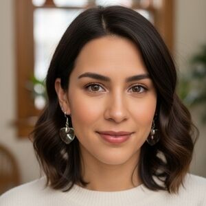 Fashion Jewelry Elegant Green Heart Earrings (New)